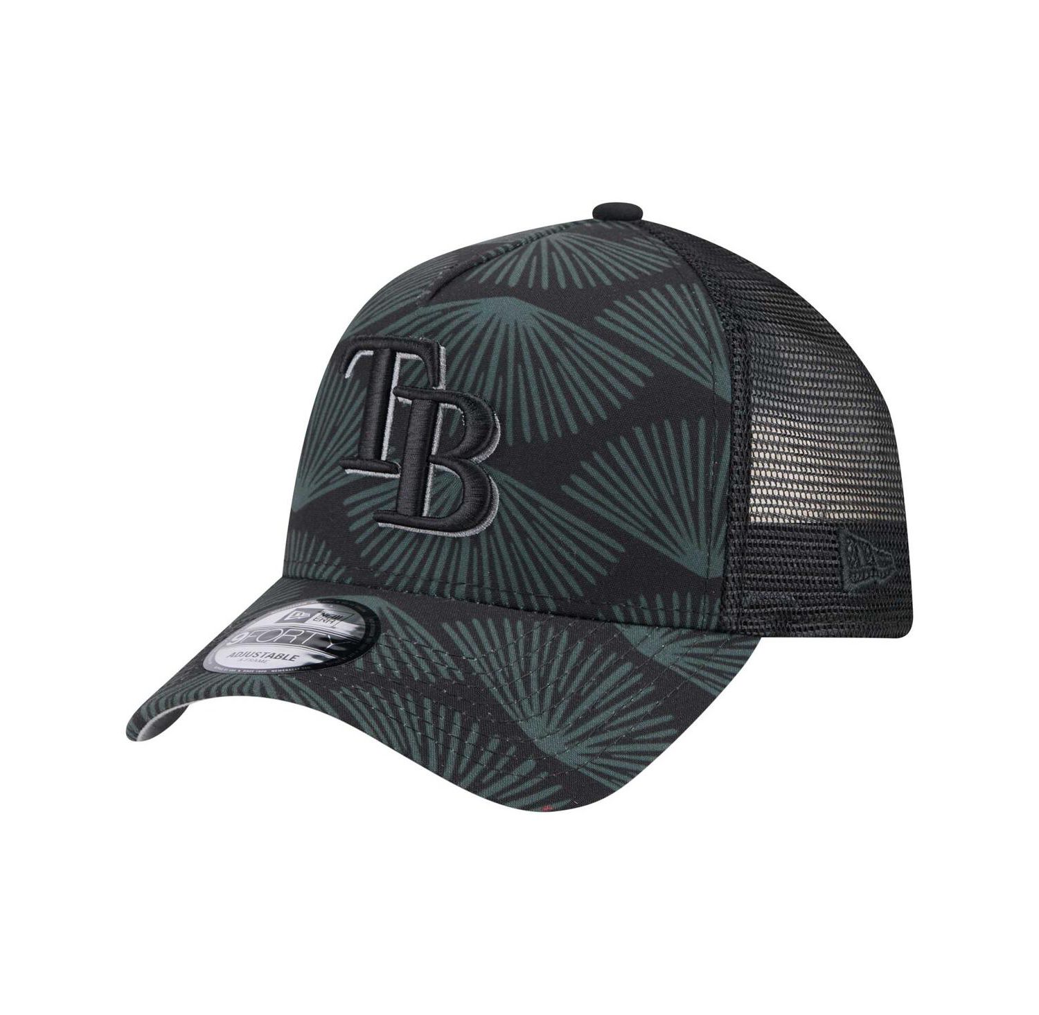 Men's Black Tampa Bay Rays 9FORTY A-Frame Trucker Adjustable Hat