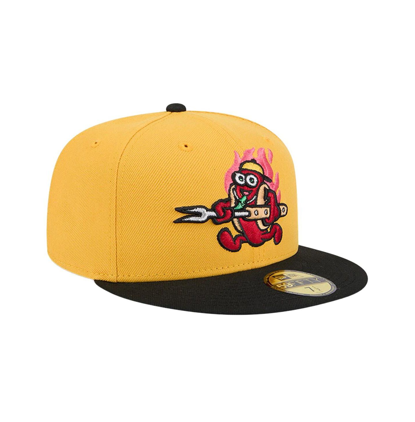 Мужская кепка New Era Yellow Akron RubberDucks Copa de la Diversion 59FIFTY Fitted Hat — фото 3