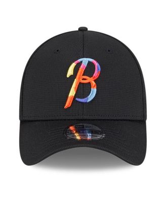 Мужская черная бейсболка New Era Baltimore Orioles City Connect для тренировки по бейсболке 39-го размера Flex