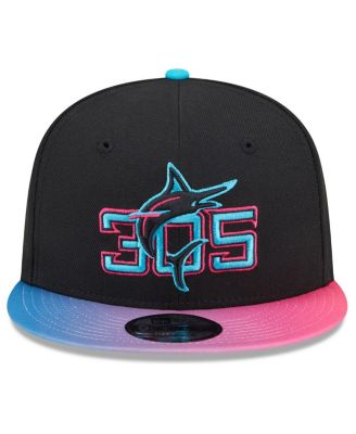 Мужская кепка-бейсболка New Era Miami Marlins 2025 City Connect 9FIFTY черного/розового цвета с застежкой-молнией
