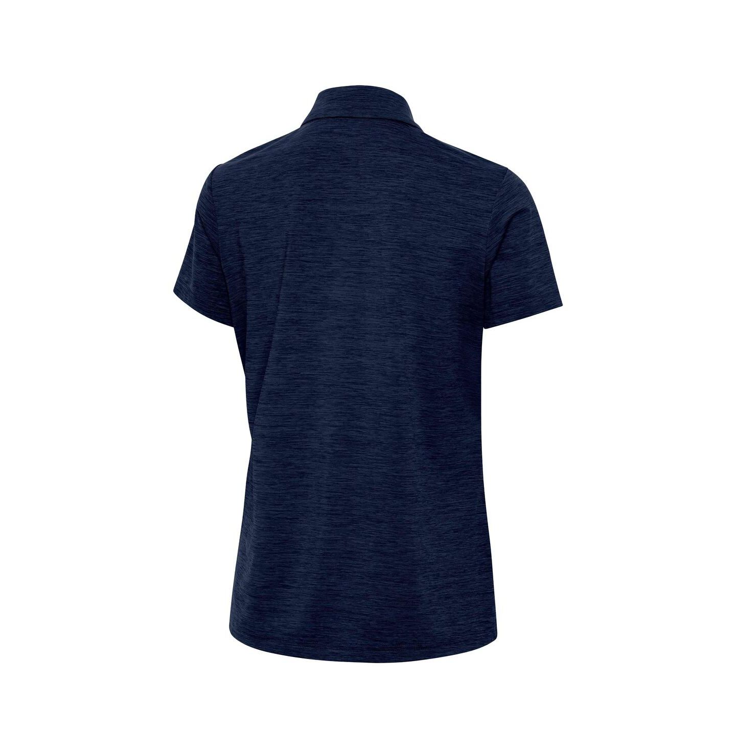 Женское поло Antigua Heather Navy Michigan Wolverines Layout V-Neck Polo — фото 3