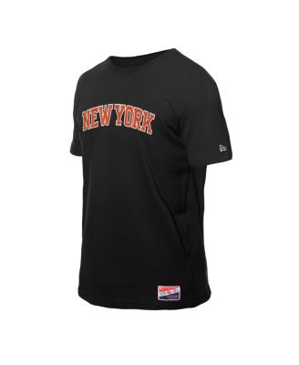 Мужская черная футболка New York Knicks премиум-класса с надписью New Era