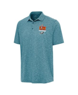 Мужская футболка поло темно-зеленого цвета Philadelphia Eagles Super Bowl LIX Champions Par 3 от Antigua для мужчин