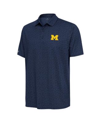 Мужская темно-синяя рубашка поло Michigan Wolverines Blooming от Antigua