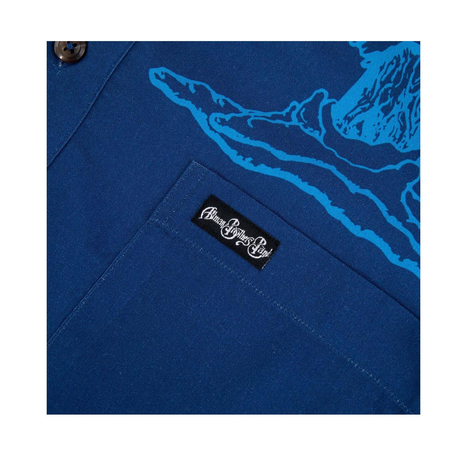 Men's Blue The Allman Brothers Band Large Mushroom Button-Down Shirt