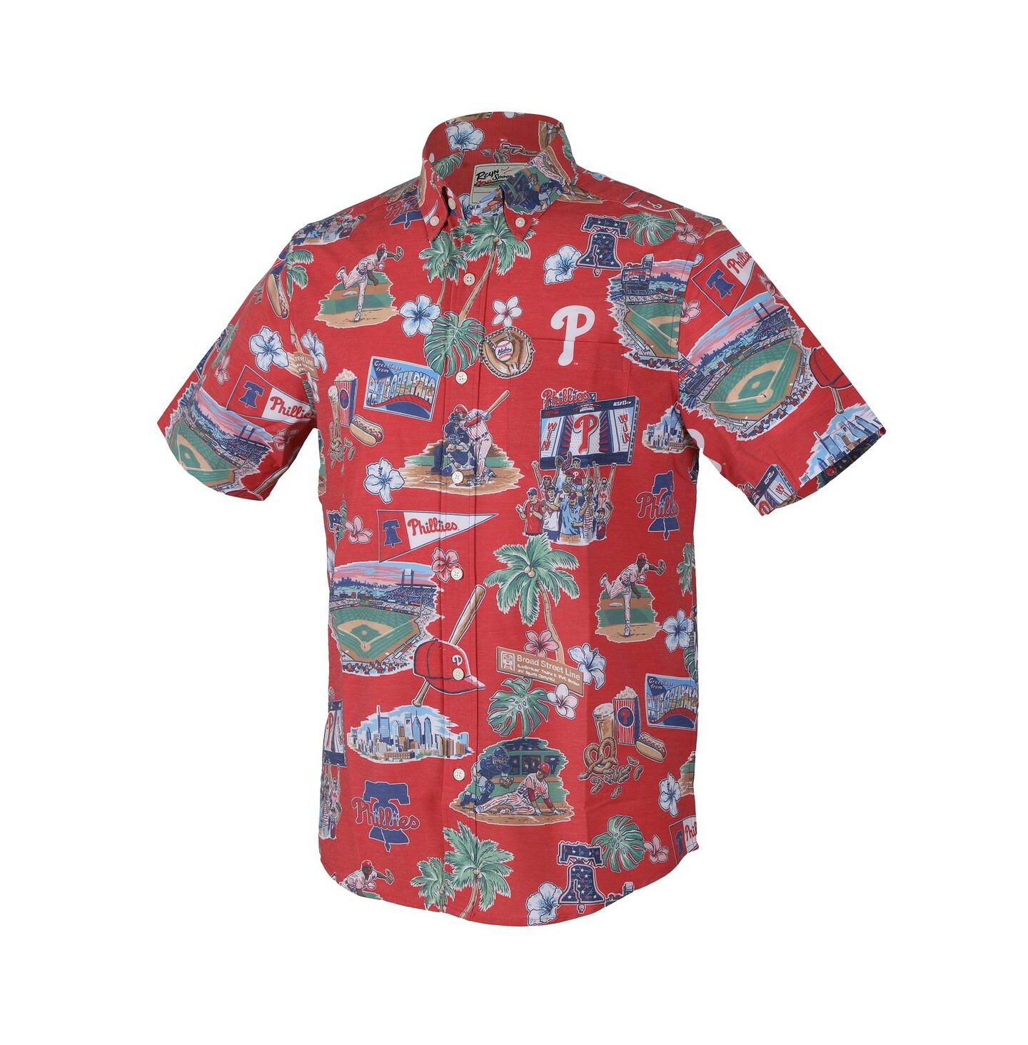 Мужская рубашка Reyn Spooner Red Philadelphia Phillies Scenic Tri-Blend Button-Down — фото 2