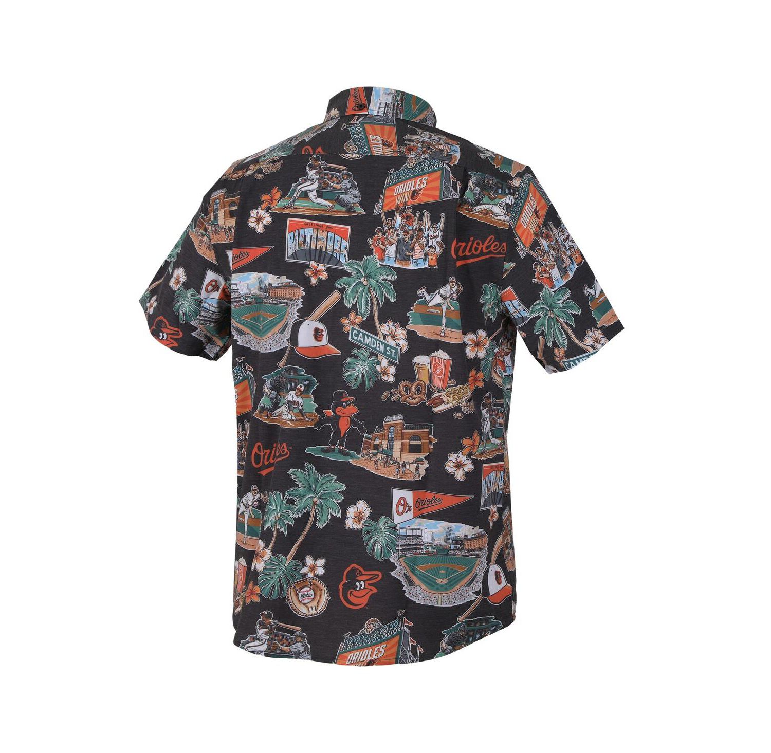 Men's Black Baltimore Orioles Scenic Tri-Blend Button-Down Shirt