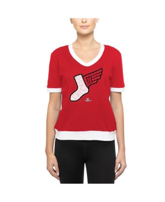 Women's Red Chicago White Sox 2025 City Connect Rhinestone V-Neck T-Shirt