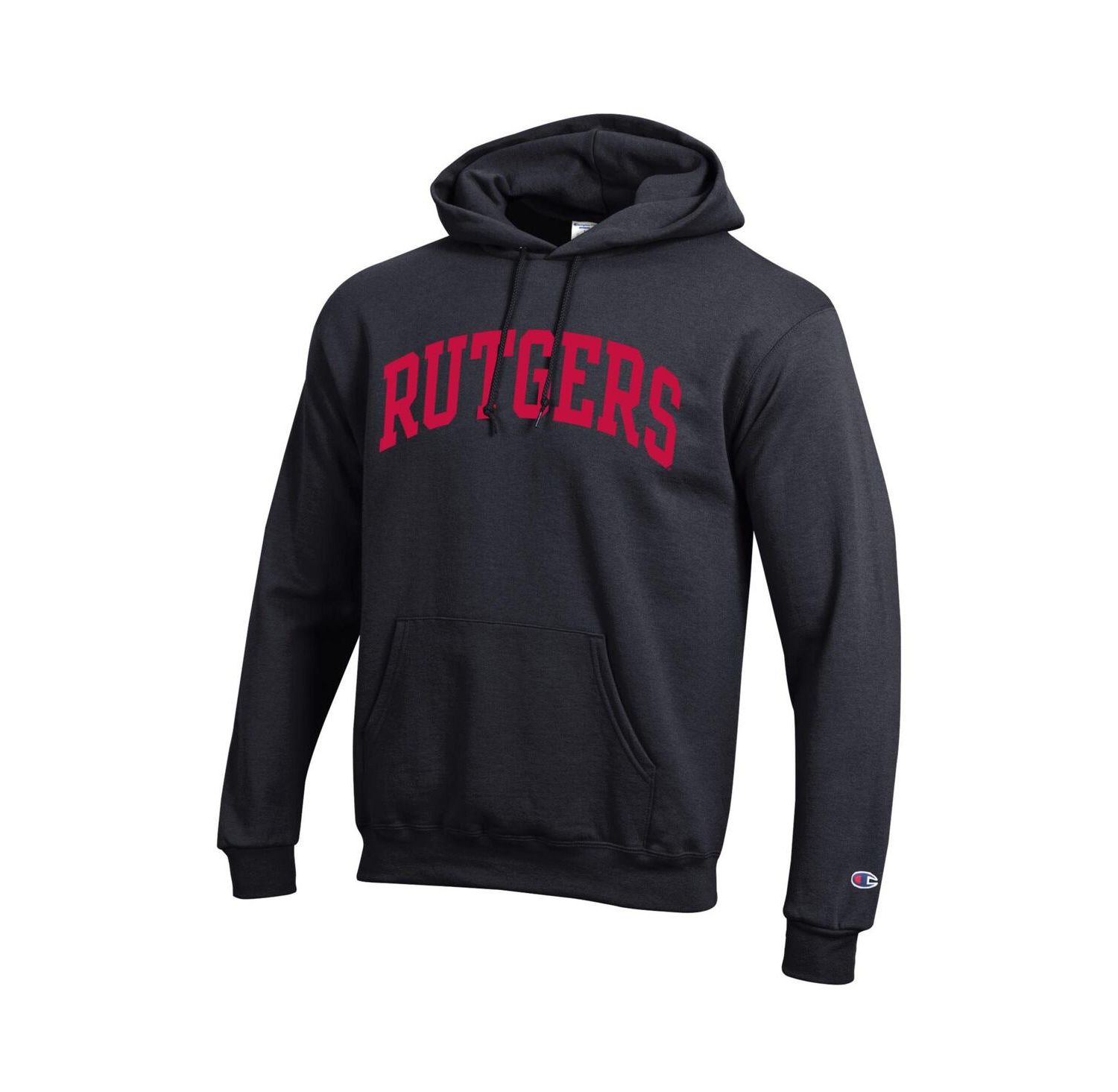 Men's Black Rutgers Scarlet Knights Basic Arch Fleece Pullover Hoodie