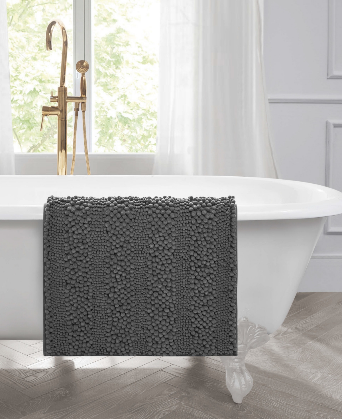 Laura Ashley Astor Chenille Bath Mat, 27" X 45"