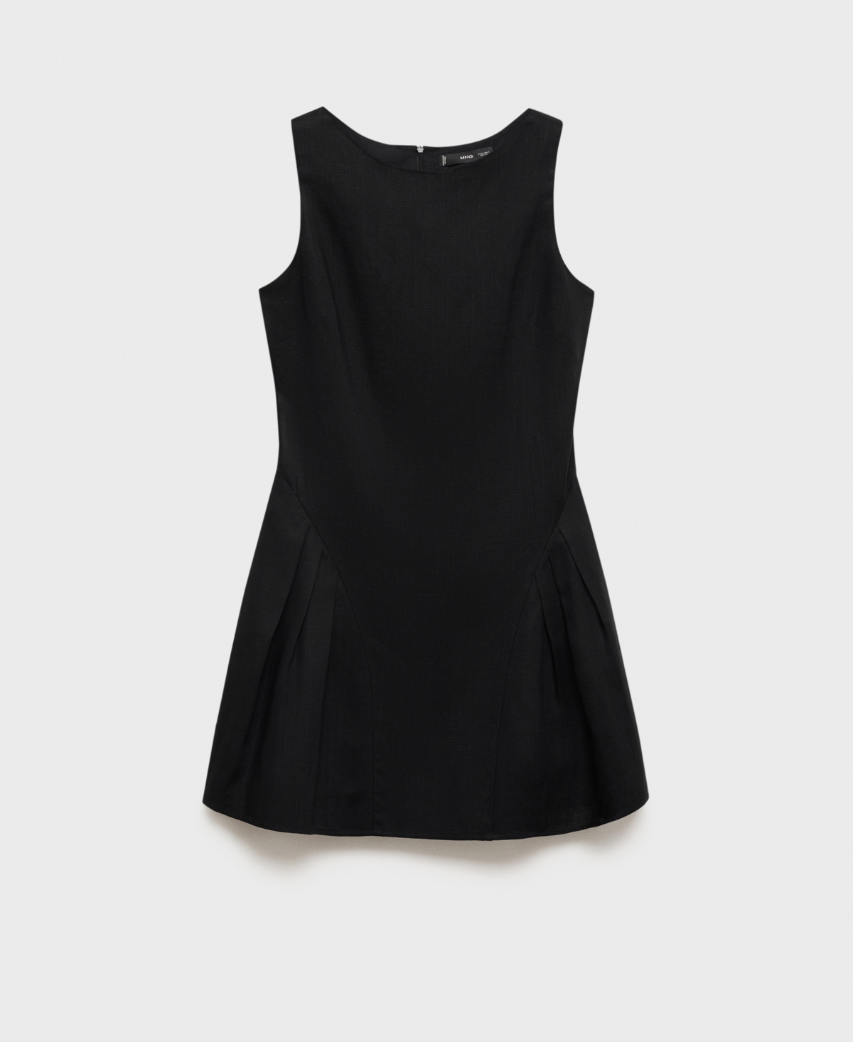 Mango Women's Short Pleated Linen-blend Dress