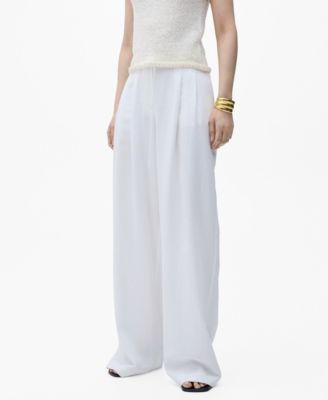 MANGO - Women's Bow Belt Lyocell Suit Trousers