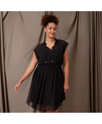 Plus Size Utah Chiffon Mini Dress