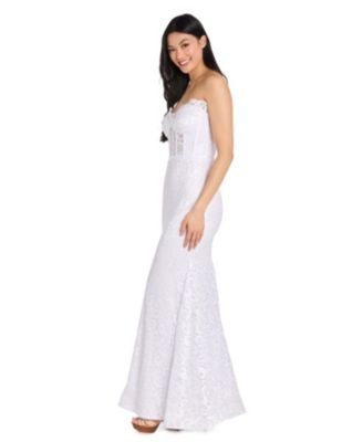 Junior's  Glitter Lace Corset Gown