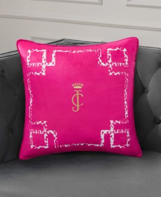 Lattice Embroidered Velvet Decorative Pillow, 20" x 20"