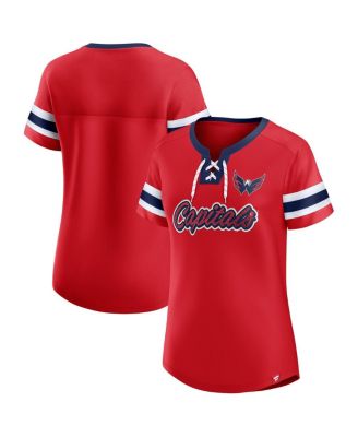 Fanatics - Women's Red Washington Capitals Iconic Athena Lace-Up T-Shirt