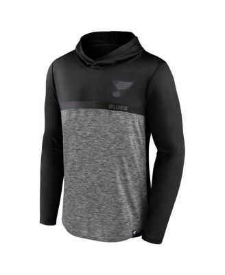 Men's Black/Heather Charcoal St. Louis Blues Iconic Defender Pullover Hoodie