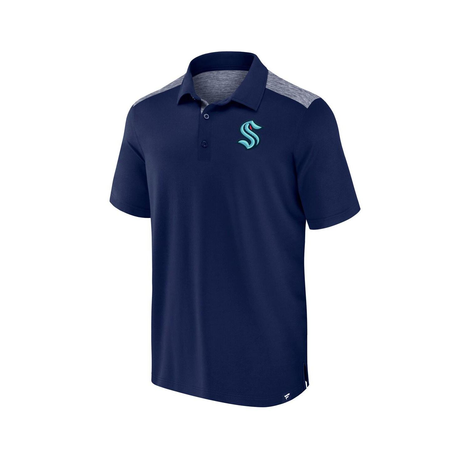 Men's Navy Seattle Kraken Iconic Brushed Blocked Polo Shirt