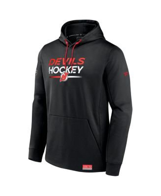 Fanatics Мужской черный флисовый пуловер New Jersey Devils Authentic Pro с капюшоном