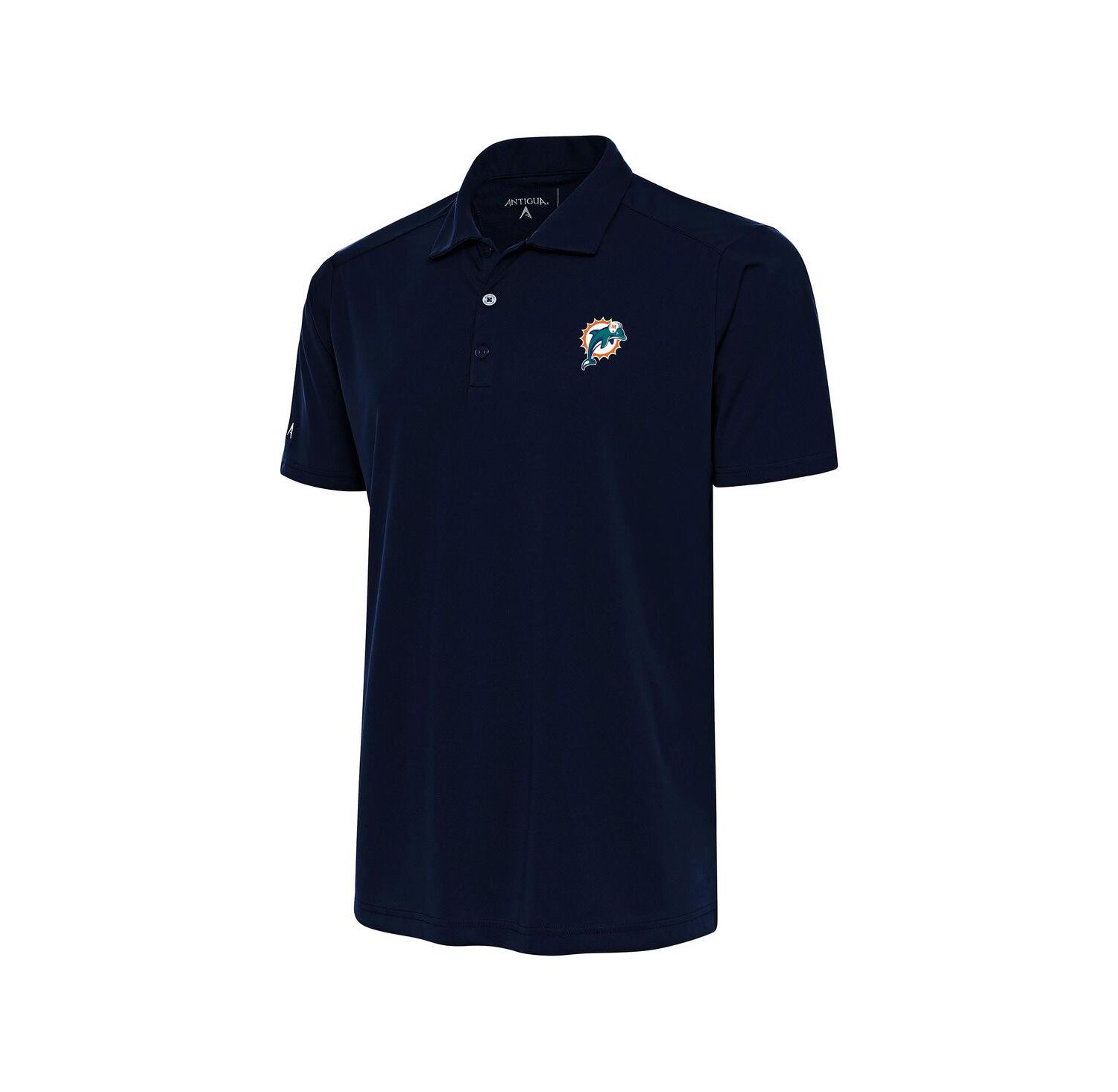 Men's Navy Miami Dolphins Team Logo Throwback Tribute Polo Shirt