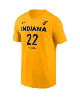 Мужская и женская футболка Nike Caitlin Clark Gold Indiana Fever с именем и номером