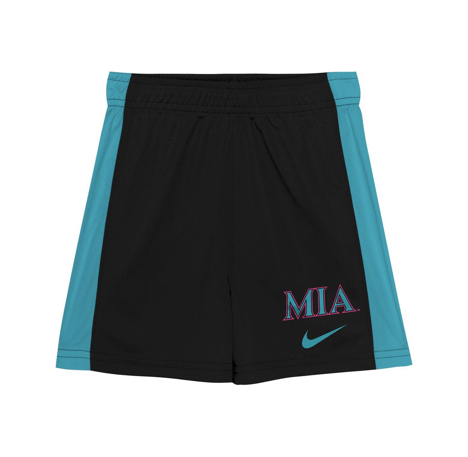 Little Boys and Girls 2-Piece Black/Teal Miami Marlins 2025 City Connect Shirt and Shorts Set