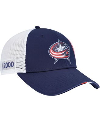 Fanatics - Men's Navy Columbus Blue Jackets Authentic Pro Draft Adjustable Trucker Hat