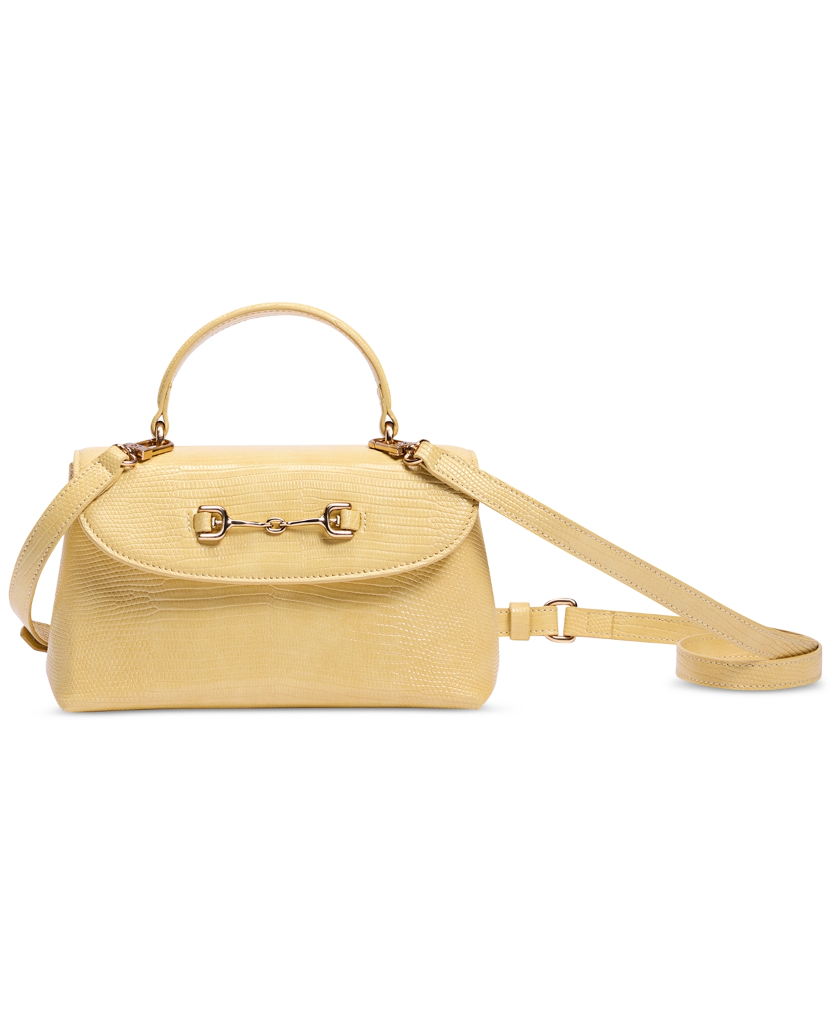 Loraine Lizard Embossed Top Handle Bag - Ivory