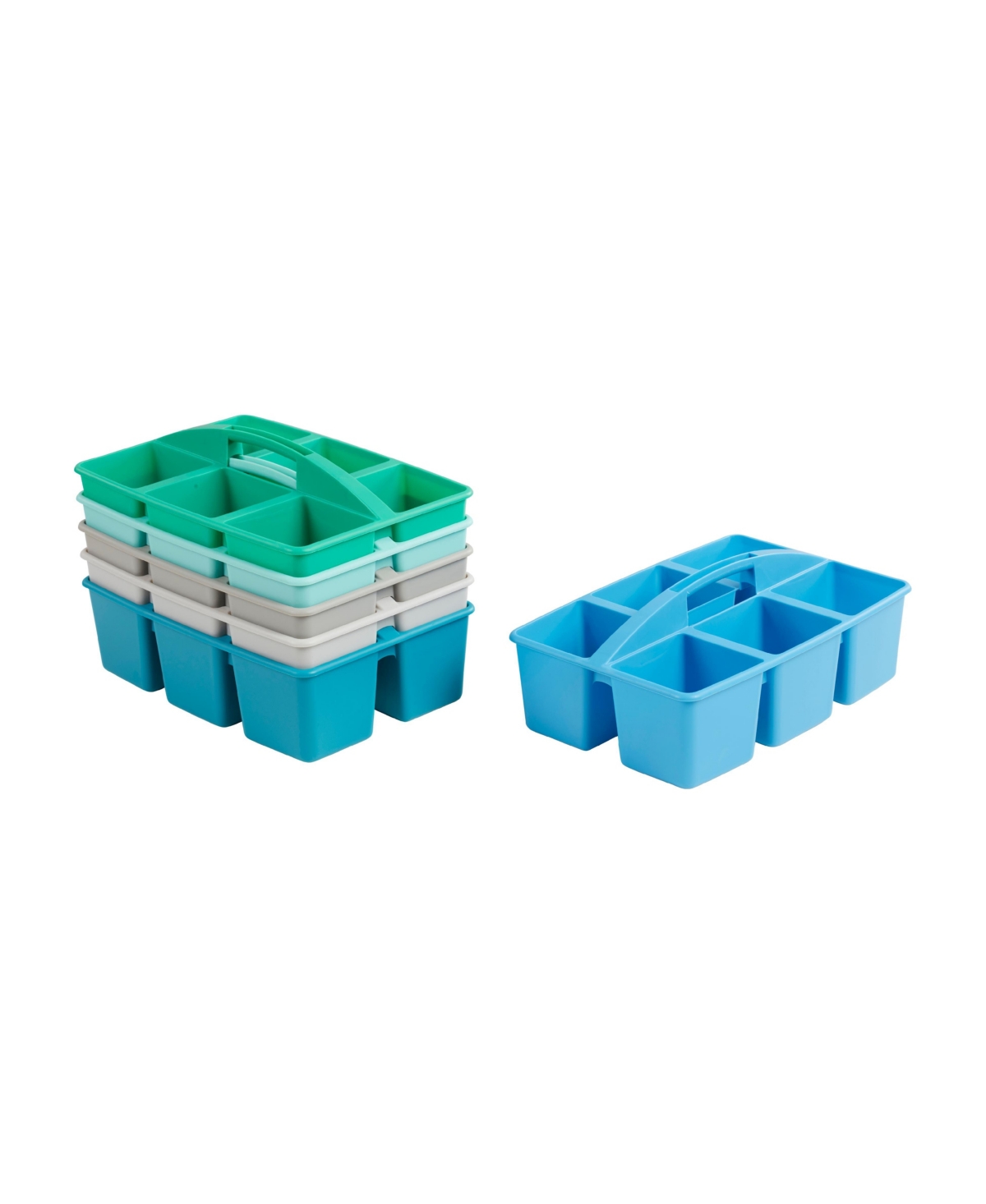 6-Compartment Large Caddy, 6-Pack - Black