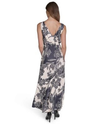 Women's V-Neck Sleeveless Satin Gown