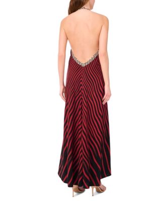 Women's Sleeveless Halter Chiffon Maxi Dress