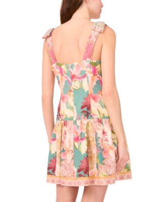 Women's Sleeveless Square-Neck Fit & Flare Dress