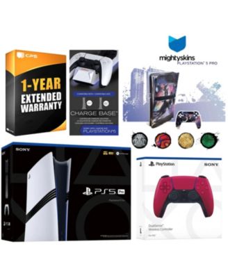 PlayStation 5 Pro with Extra Controller, Dual Charging Dock and MightySkins Decal Voucher Plus 1 Year CPS Extended Warranty