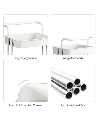 3-Tier Rolling Utility Storage Cart with Casters