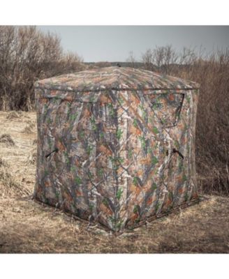 2-3 Person Hunting Blind Portable Pop Up Ground Tent with Carry Bag and Storage Pocket