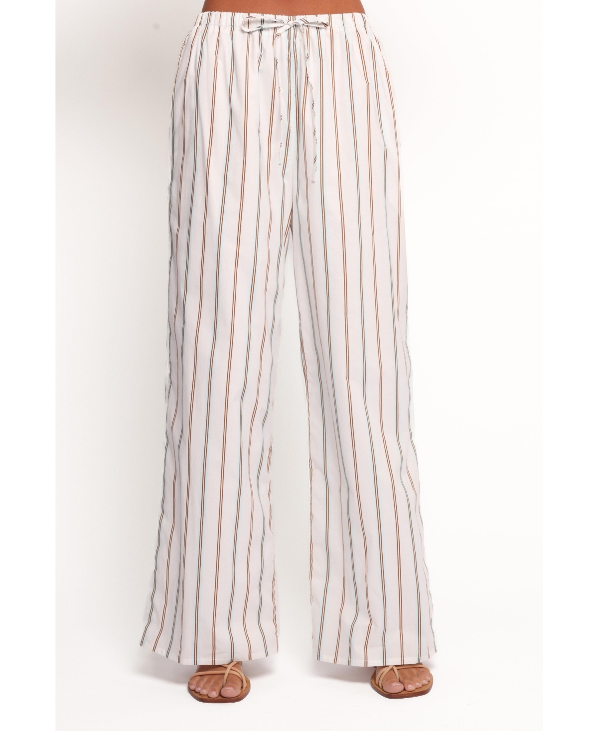 Women's Ember Cotton Pants - Blue brown stripe