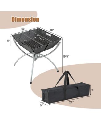 3-in-1 Camping Campfire Grill with Stainless Steel Grills Carrying Bag & Gloves
