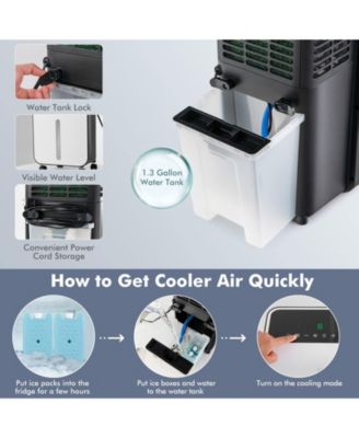 3-in-1 Evaporative Air Cooler with 12H Timer Remote