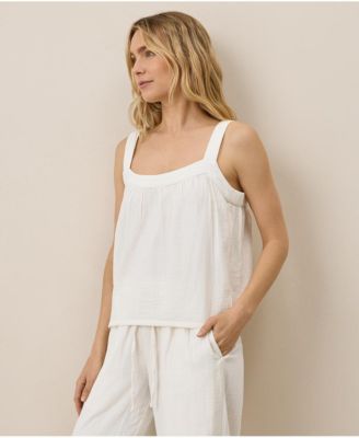 Women's Organic Cotton Coastal Double Gauze Square Neck Cami