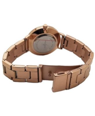 Женские часы Peugeot из розового золота с гладким браслетом из нержавеющей стали диаметром 30 мм