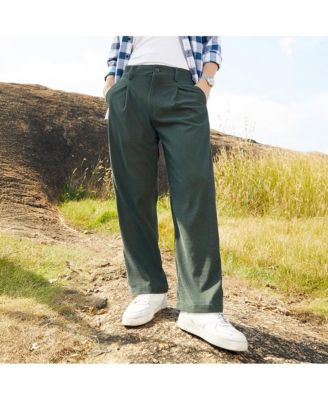 Мужские вафельные брюки Campus Sutra изумрудно-зеленого цвета, сшитые на заказ