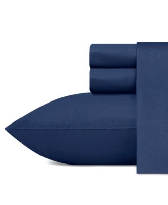 Solid Cotton Percale 4-Piece Sheet Set, Full