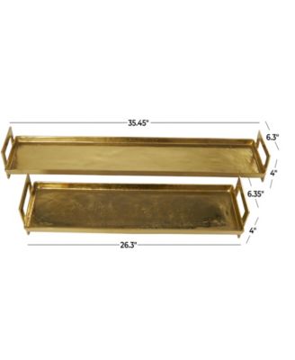 Modern Brass Tray, Set of 2