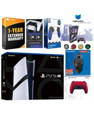 Pro bundle with extra controller, Plantronics headset, trigger stop kit, dual charge dock, MightySkins voucher, 1-yr warranty console