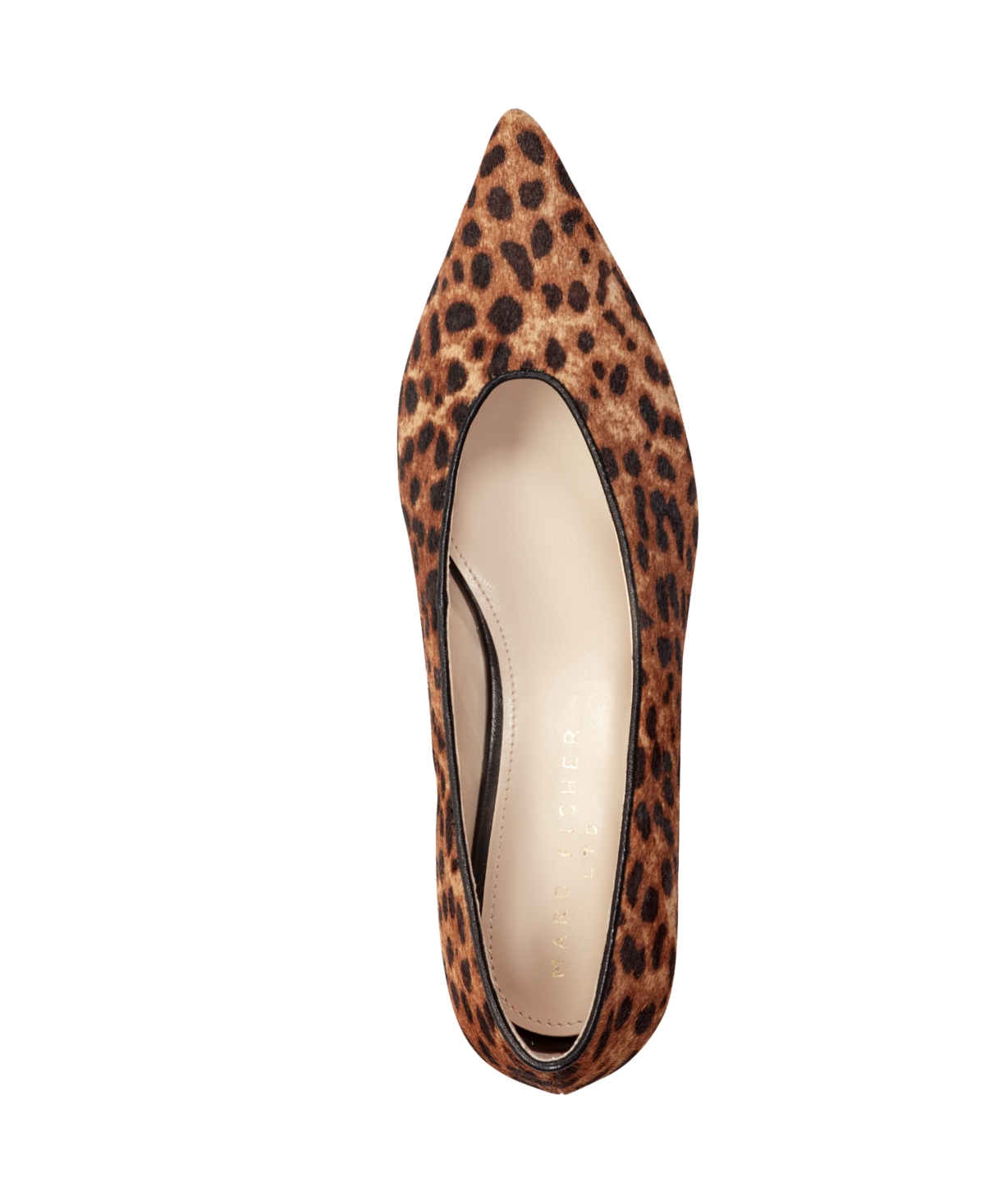 Marc Fisher Ltd Cecilely Genuine Calf Hair Pointed Toe Kitten Heel Pump In Animal Print