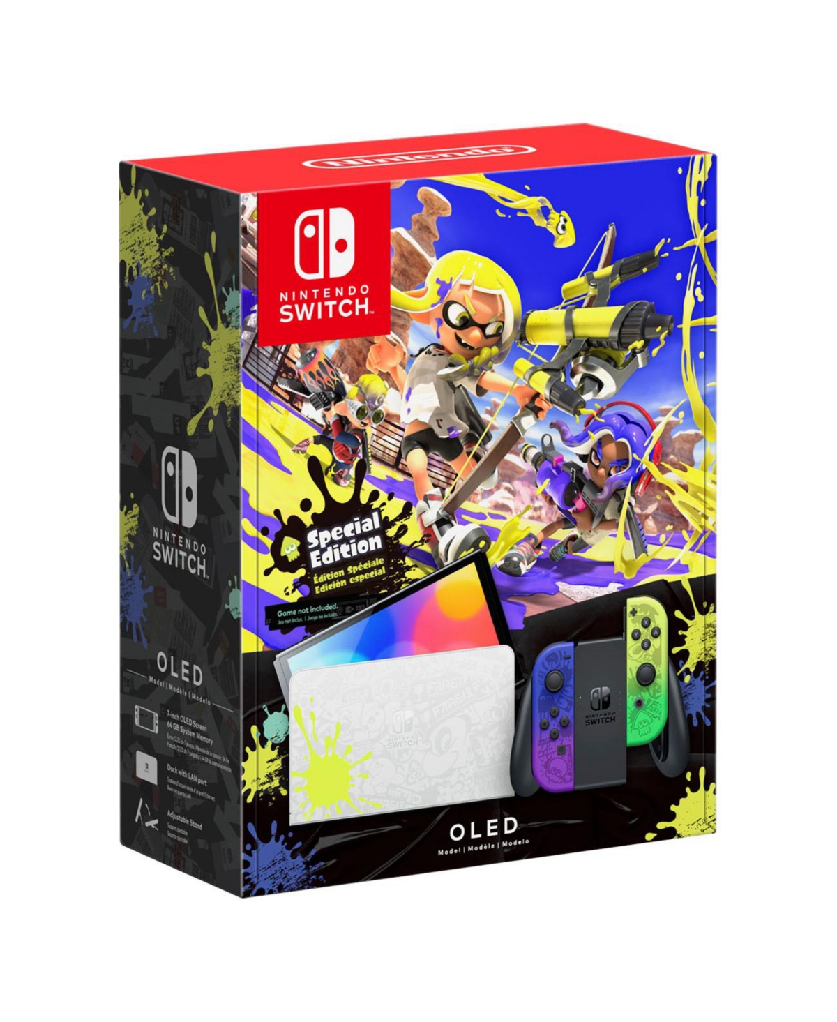 Nintendo Switch Oled Console Splatoon 3 Special Edition with Mario & Luigi: Brothership, Surge Accessory Gaming Kit
