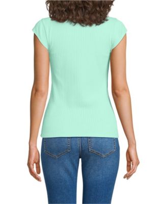 Women's Pointelle Cap Sleeve Top