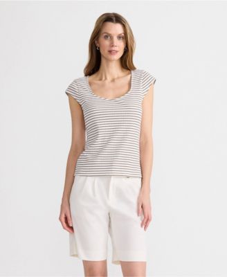 Women's Pointelle Cap Sleeve Top