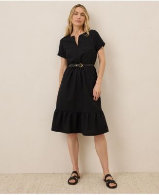 canopy linen blend button front dress Women's Organic Canopy Linen Blend Button-Front Dress in Cayenne | Size Small