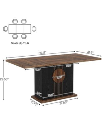 55" Rectangular Dining Table for 4 to 6 People, Dining Room & Living Room